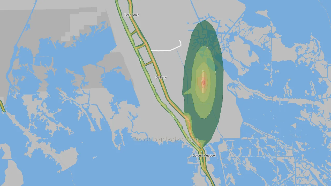 70354, LA Map of Noise Levels in 70354