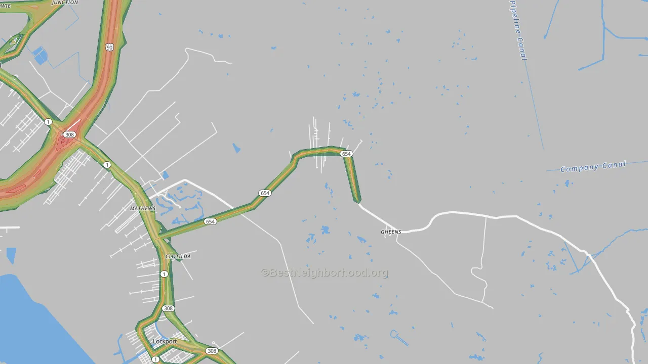 70355, LA Map of Noise Levels in 70355