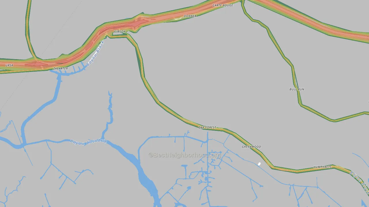 70356, LA Map of Noise Levels in 70356