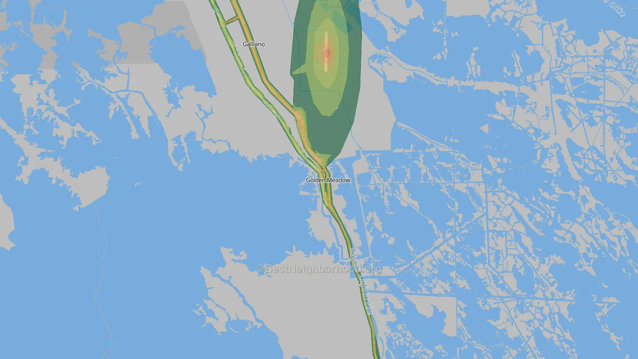70357, LA Map of Noise Levels in 70357