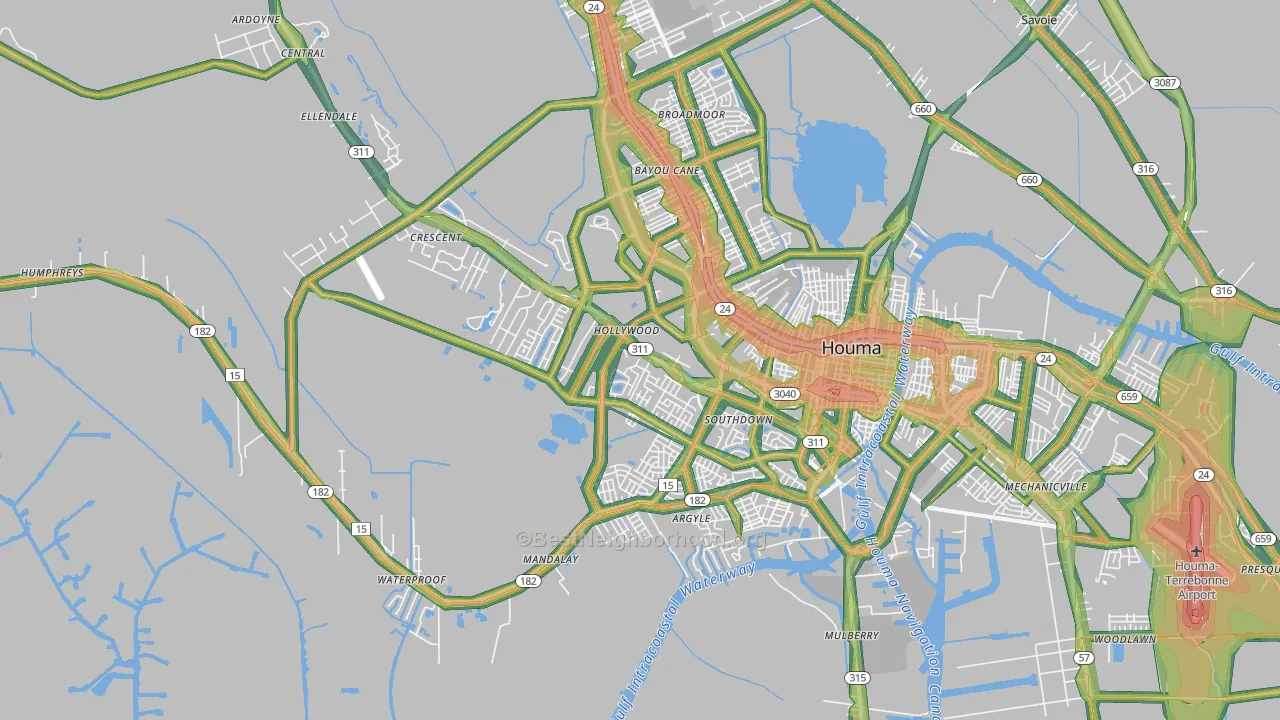 70360, LA Map of Noise Levels in 70360