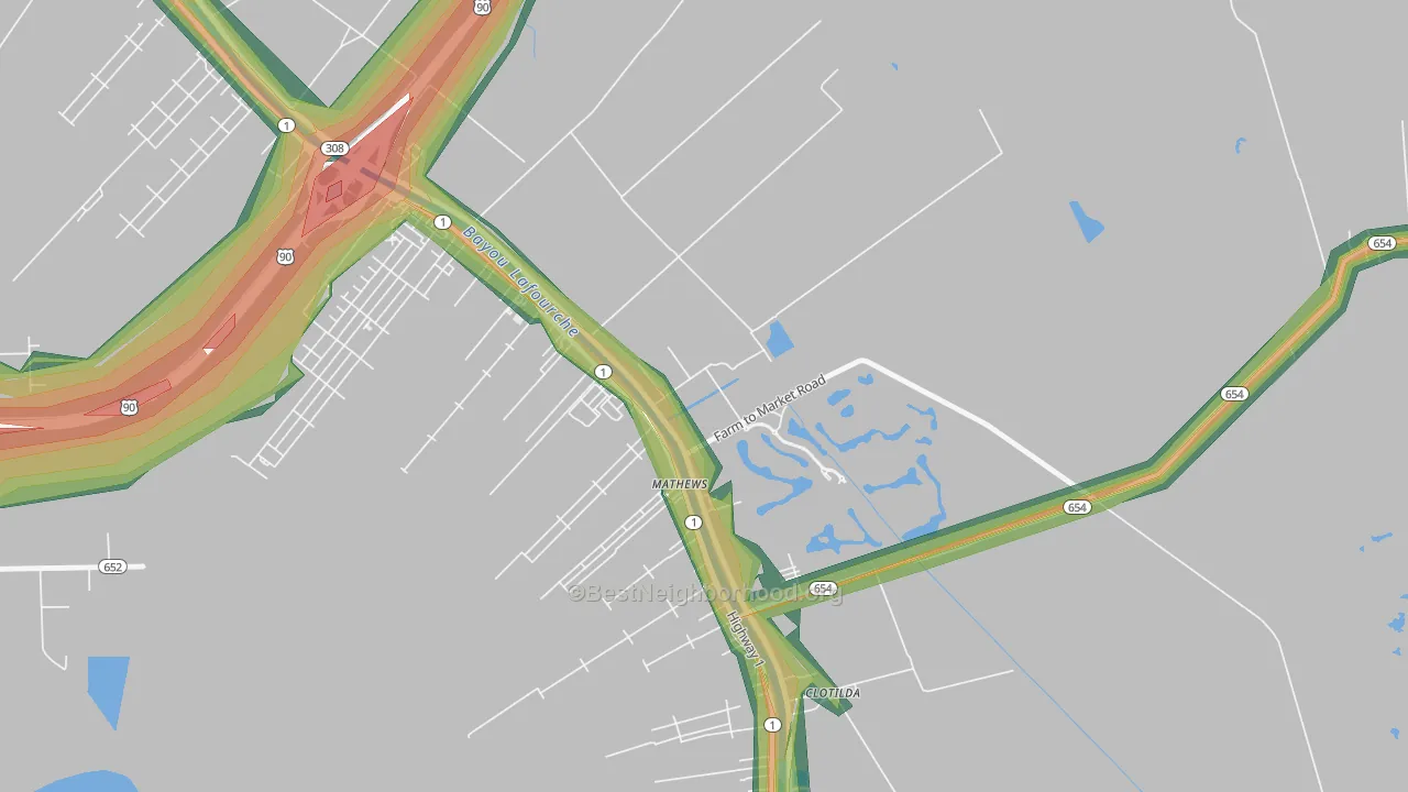 70375, LA Map of Noise Levels in 70375