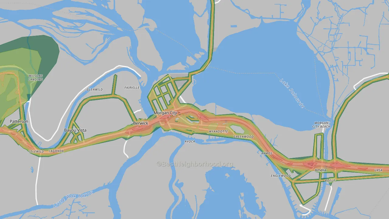 70380, LA Map of Noise Levels in 70380