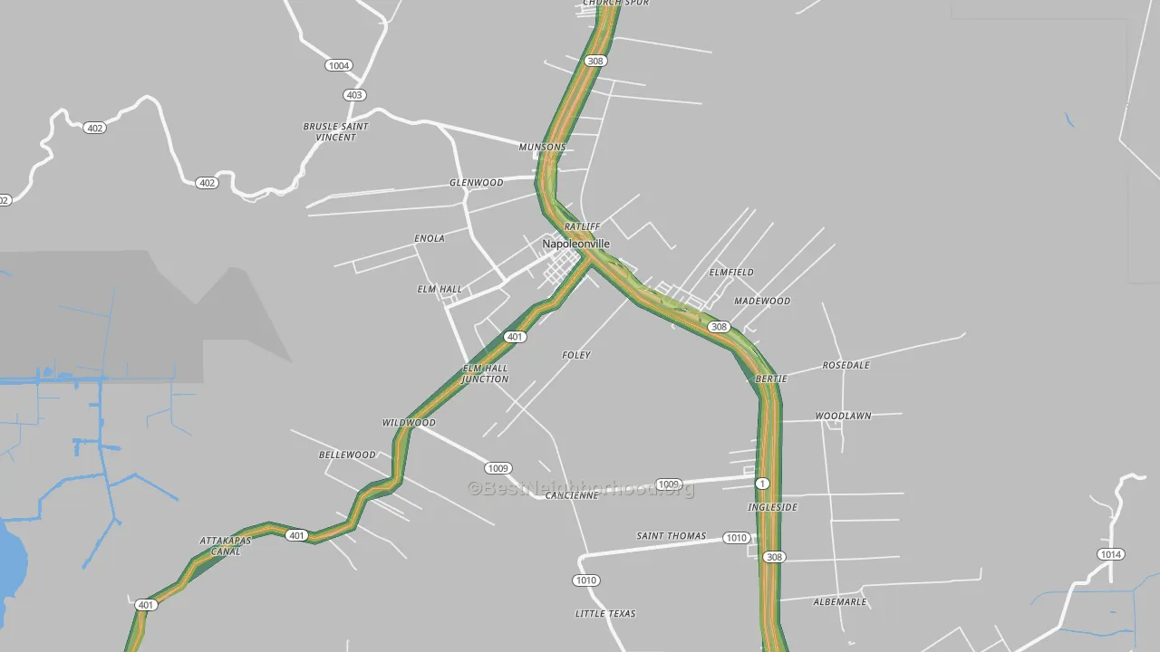 70390, LA Map of Noise Levels in 70390