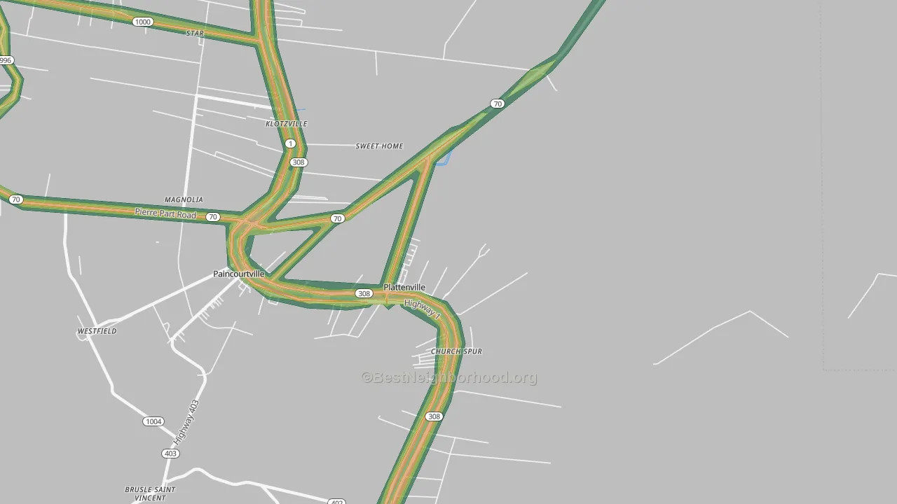 70393, LA Map of Noise Levels in 70393