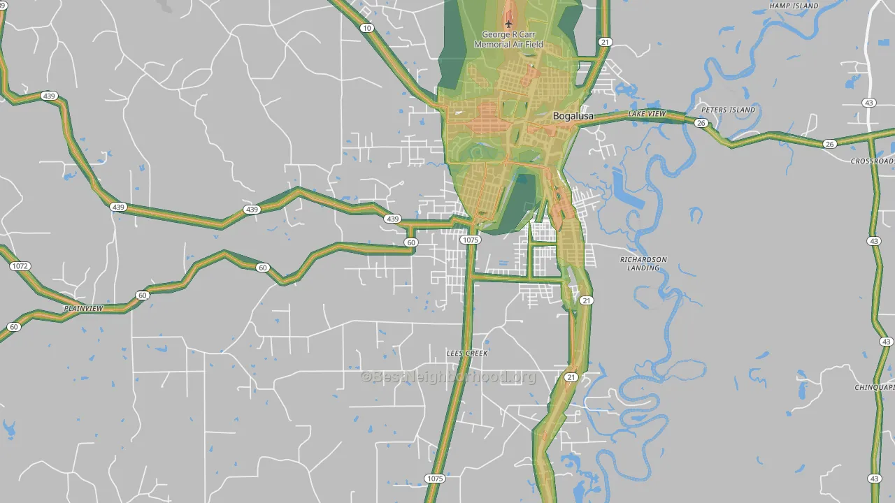 70427, LA Map of Noise Levels in 70427