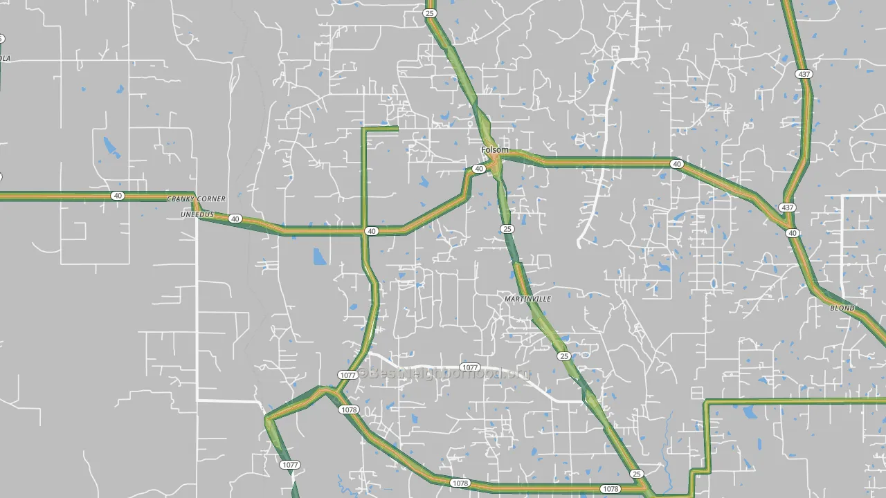 70437, LA Map of Noise Levels in 70437