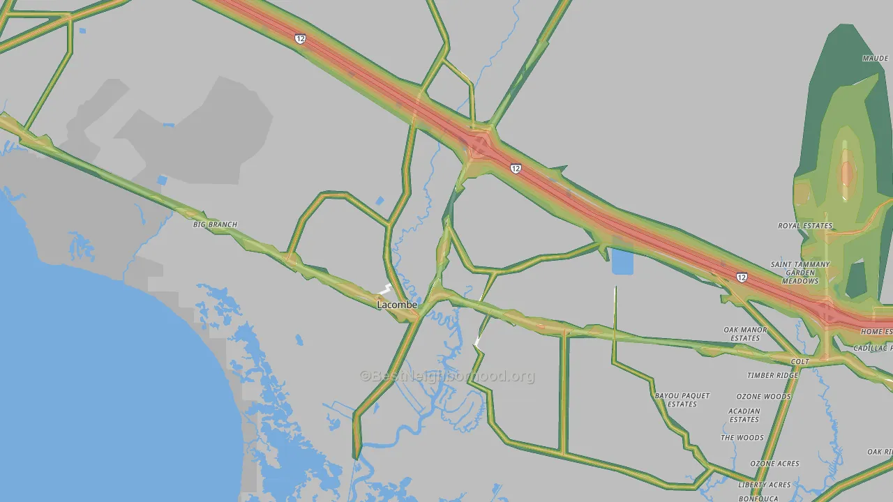 70445, LA Map of Noise Levels in 70445