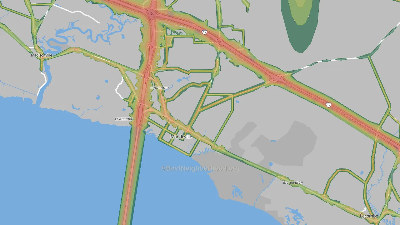 70448, LA Map of Noise Levels in 70448