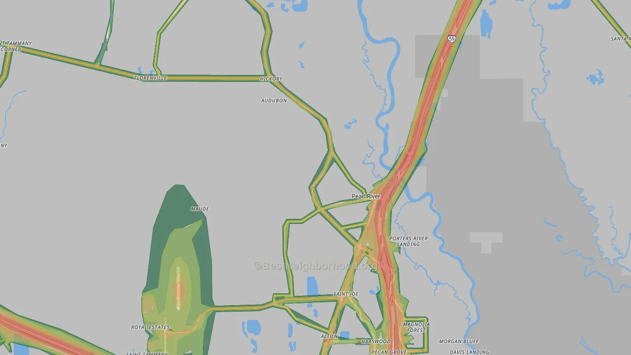 70452, LA Map of Noise Levels in 70452