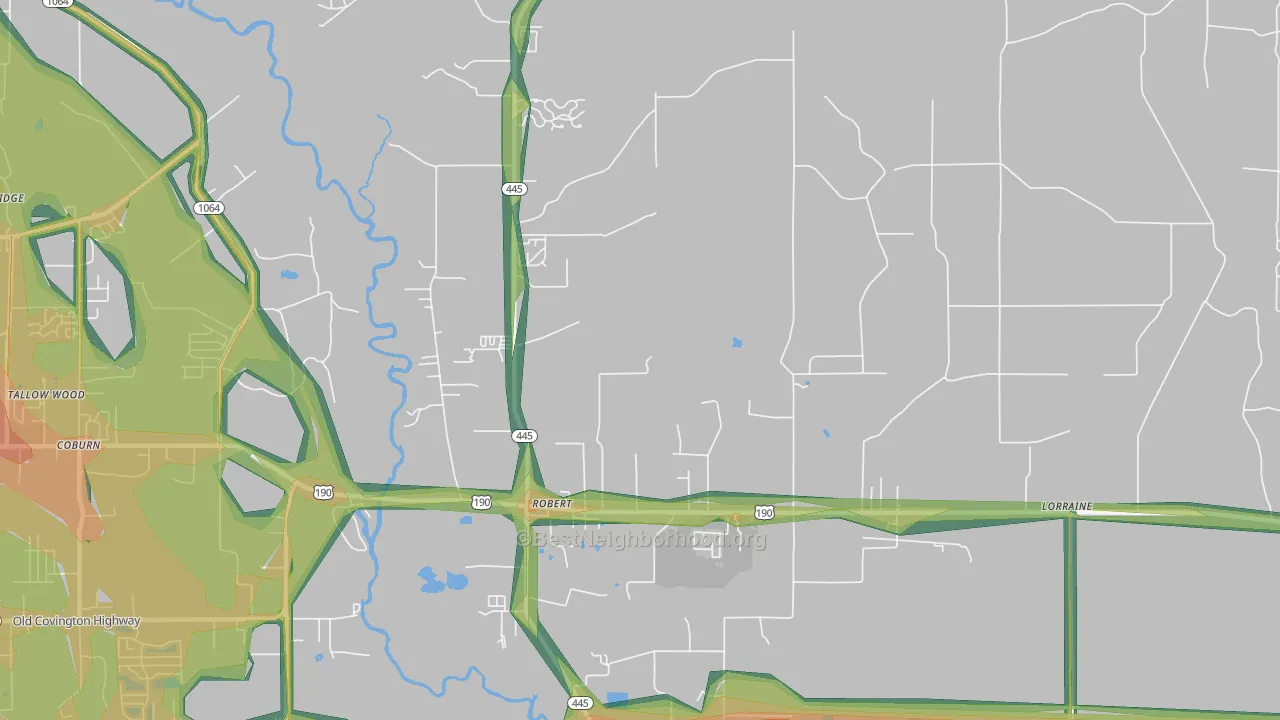 70455, LA Map of Noise Levels in 70455