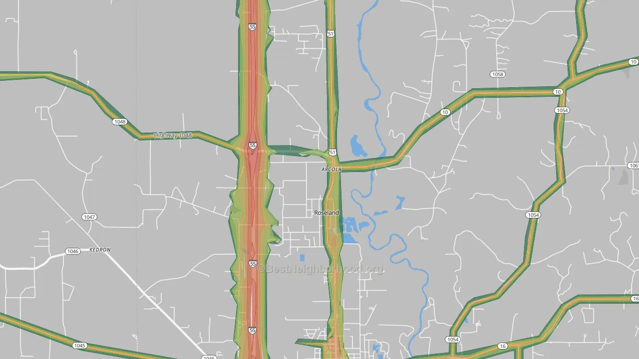 70456, LA Map of Noise Levels in 70456