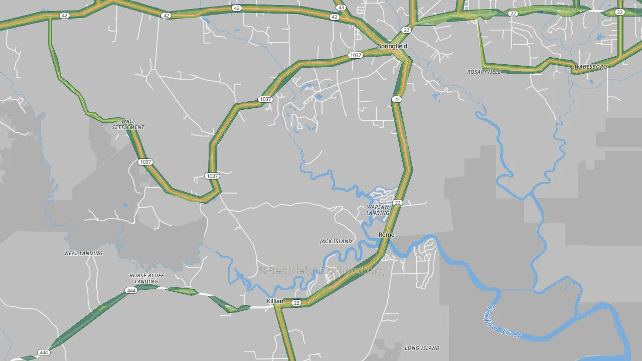 70462, LA Map of Noise Levels in 70462