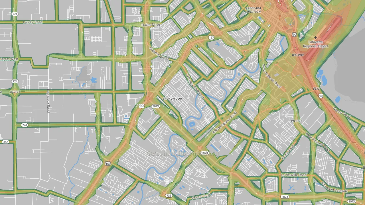 70503, LA Map of Noise Levels in 70503
