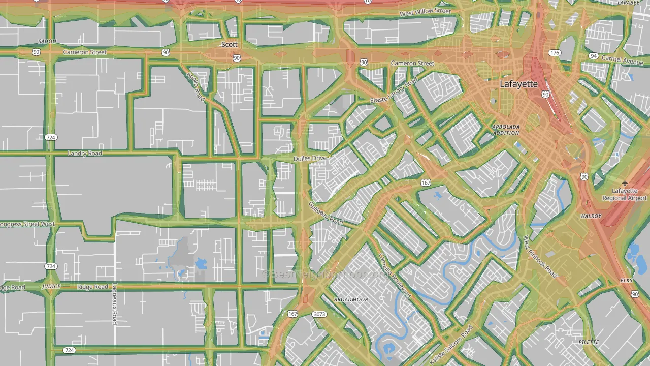 70506, LA Map of Noise Levels in 70506