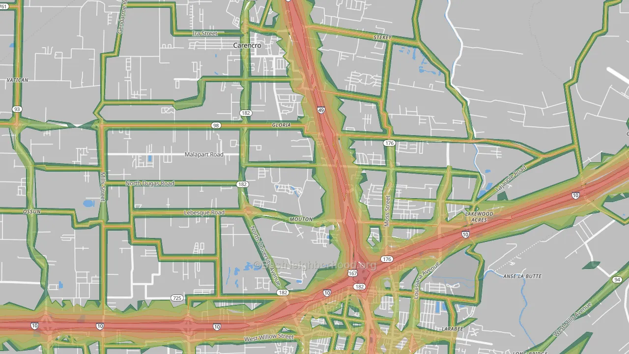 70507, LA Map of Noise Levels in 70507