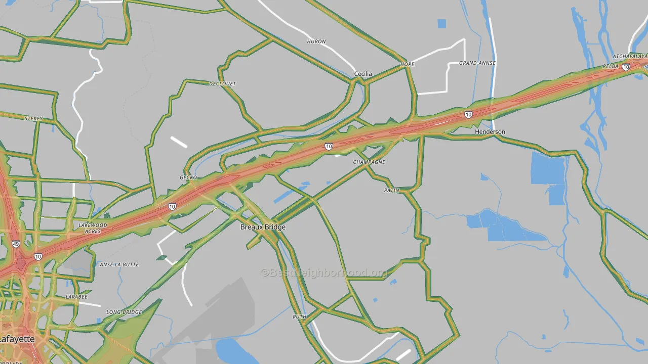 70517, LA Map of Noise Levels in 70517