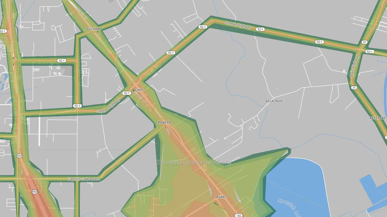 70519, LA Map of Noise Levels in 70519