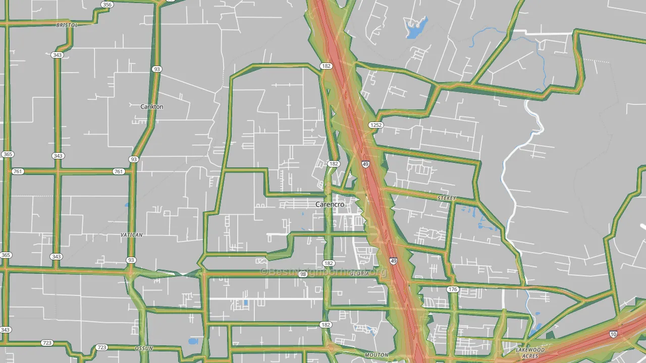 70520, LA Map of Noise Levels in 70520