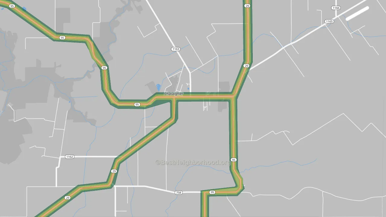 70524, LA Map of Noise Levels in 70524