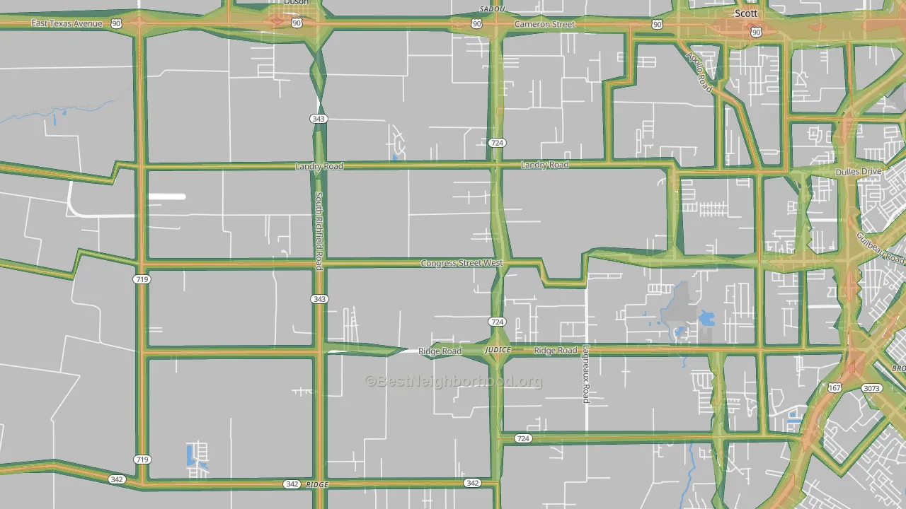 70529, LA Map of Noise Levels in 70529