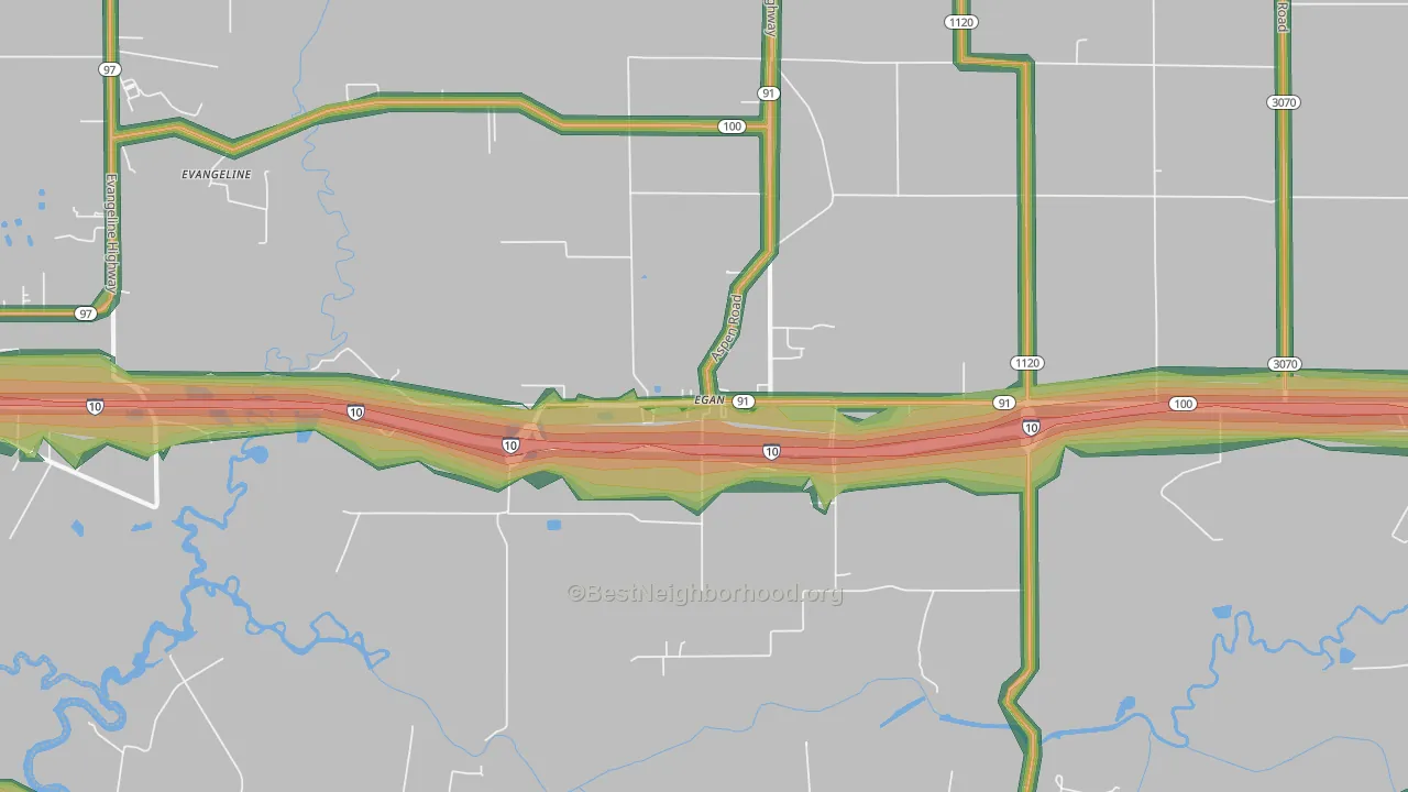 70531, LA Map of Noise Levels in 70531