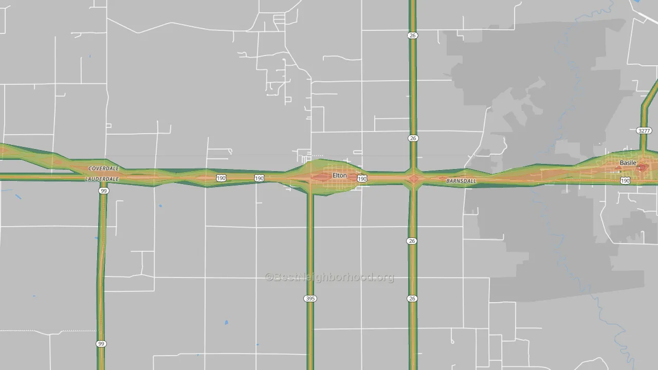 70532, LA Map of Noise Levels in 70532