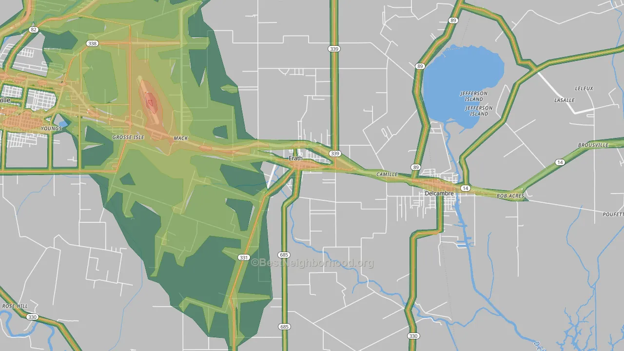 70533, LA Map of Noise Levels in 70533