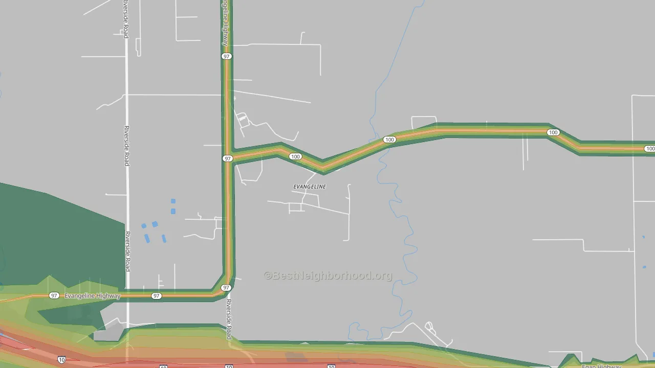 70537, LA Map of Noise Levels in 70537