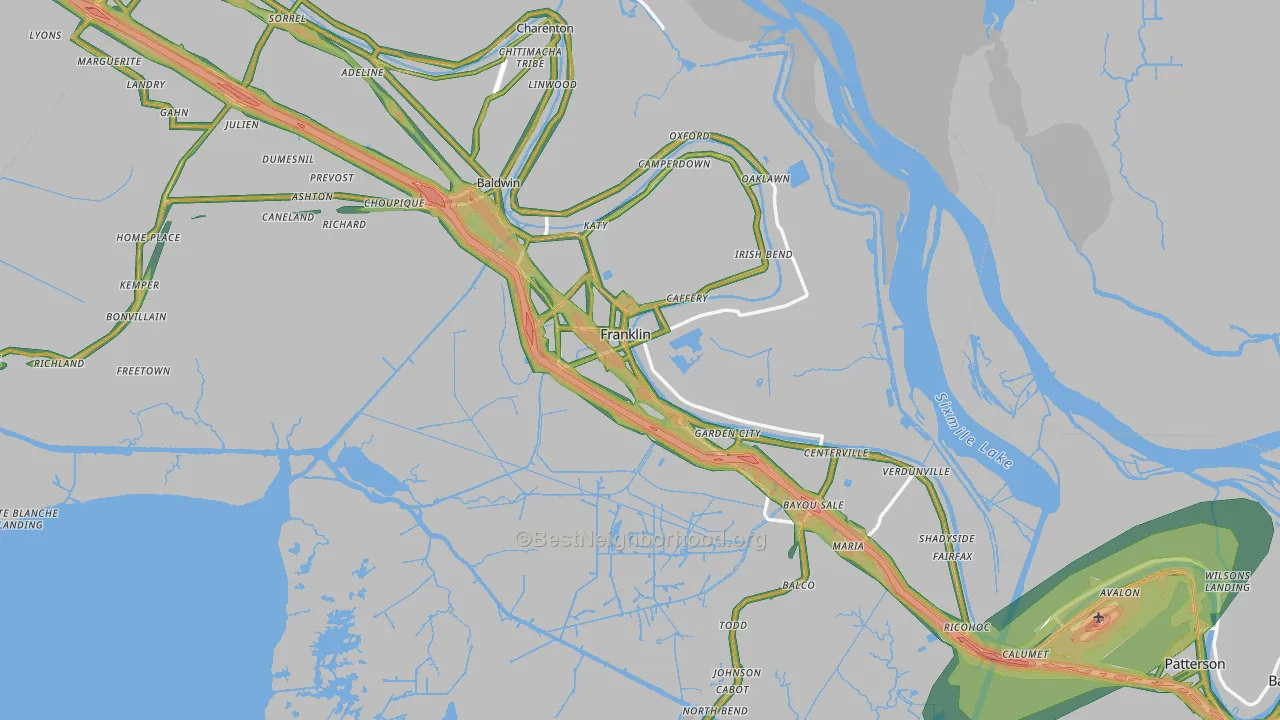 70538, LA Map of Noise Levels in 70538