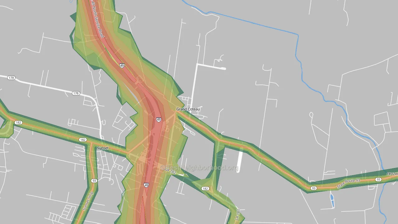 70541, LA Map of Noise Levels in 70541