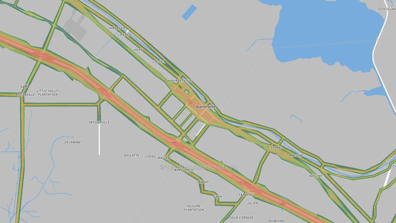 70544, LA Map of Noise Levels in 70544