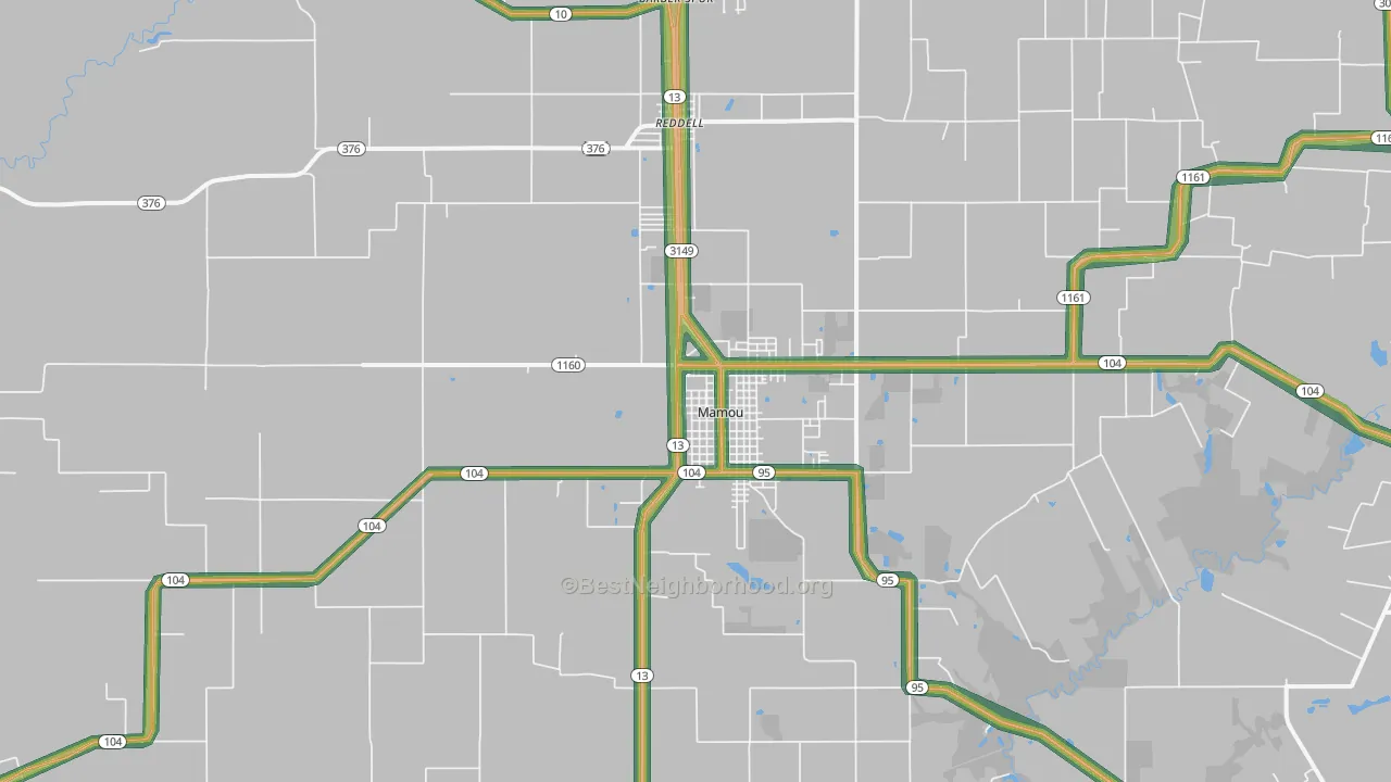 70554, LA Map of Noise Levels in 70554