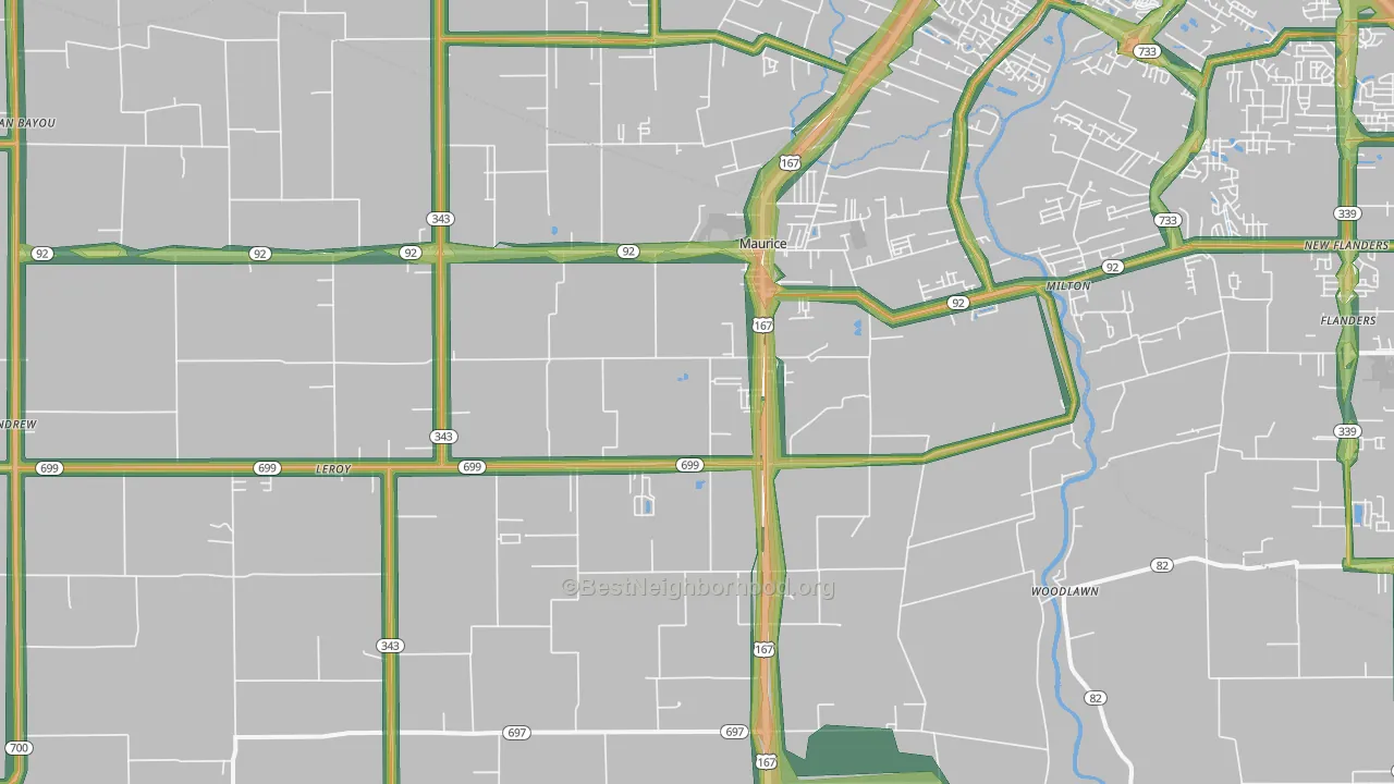 70555, LA Map of Noise Levels in 70555