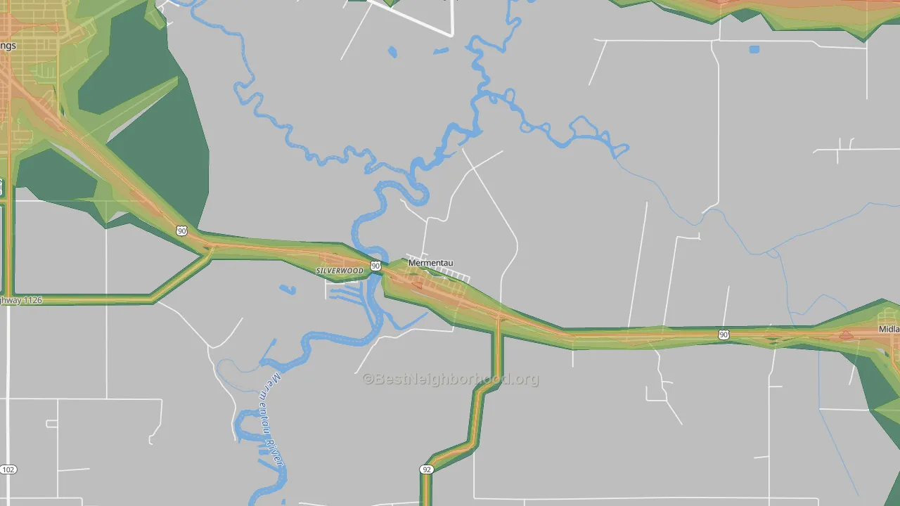 70556, LA Map of Noise Levels in 70556