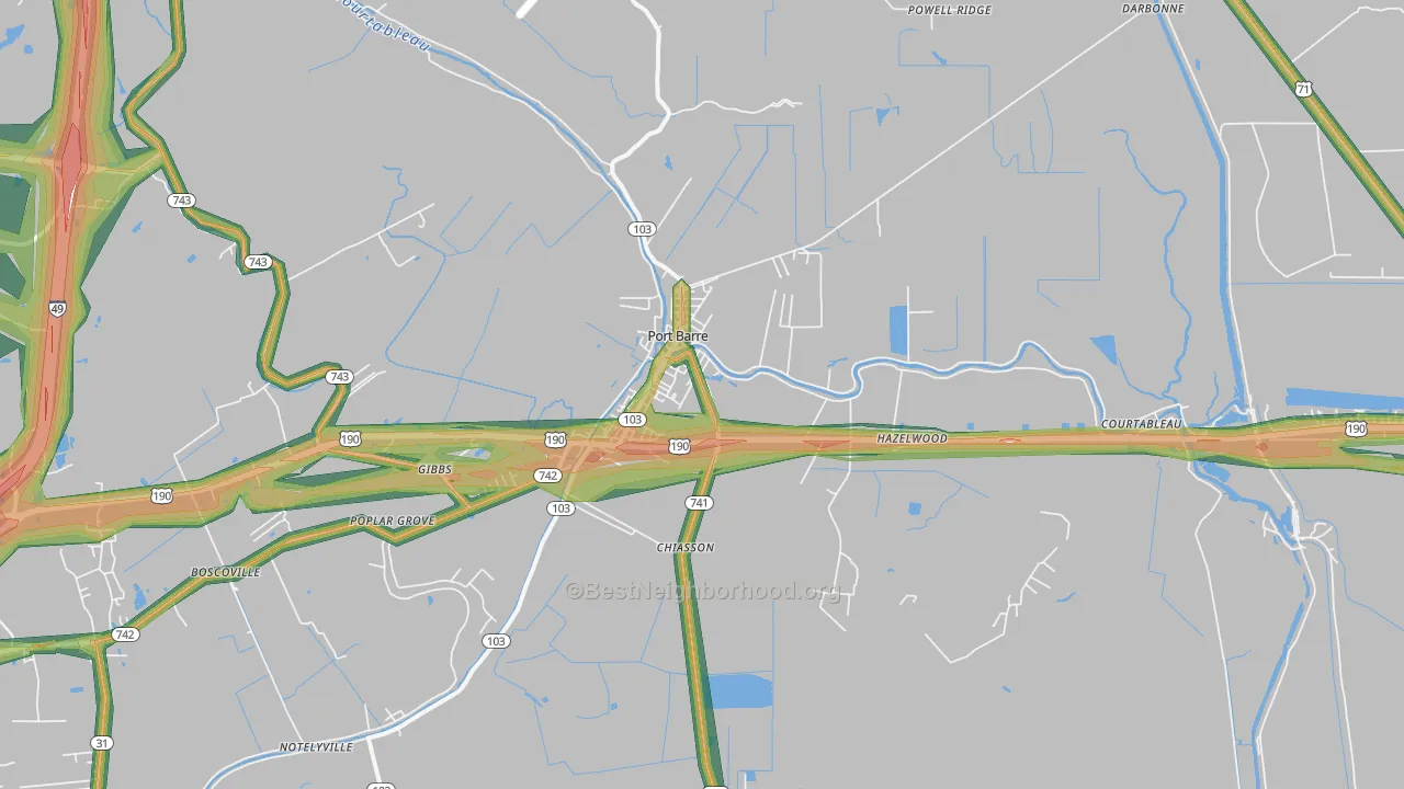 70577, LA Map of Noise Levels in 70577