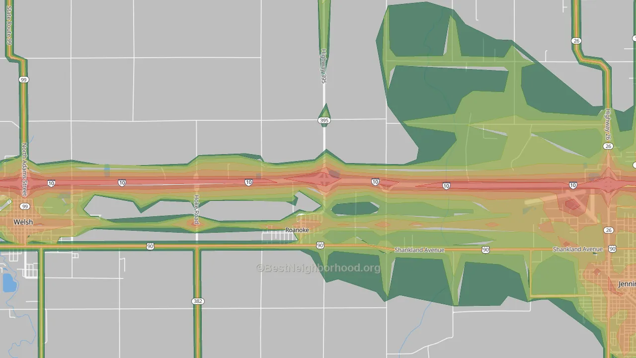 70581, LA Map of Noise Levels in 70581