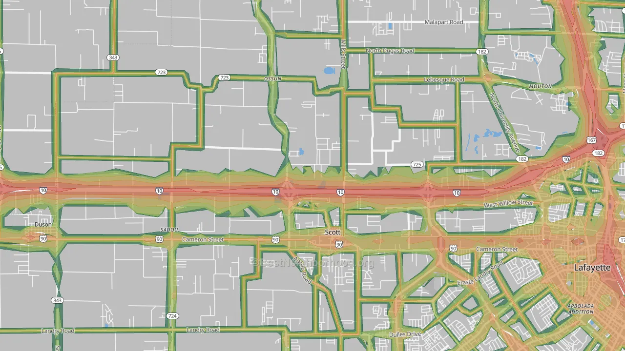 70583, LA Map of Noise Levels in 70583