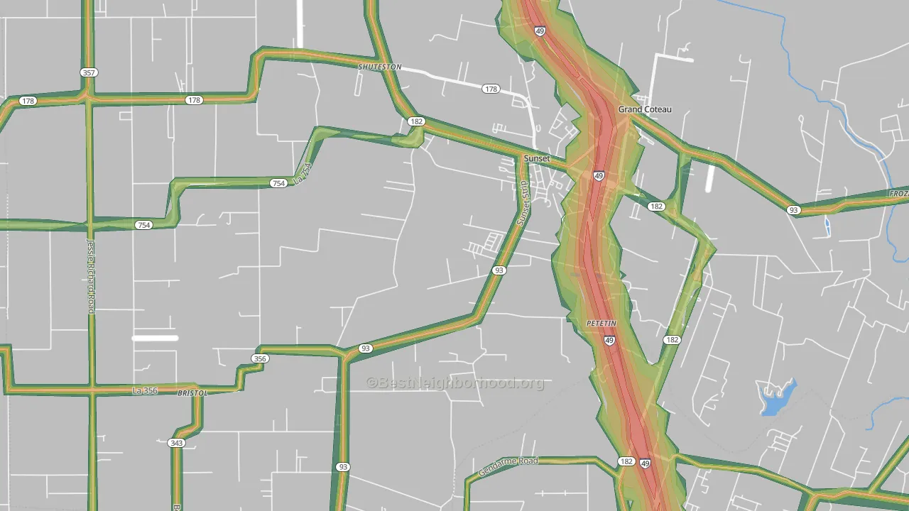 70584, LA Map of Noise Levels in 70584