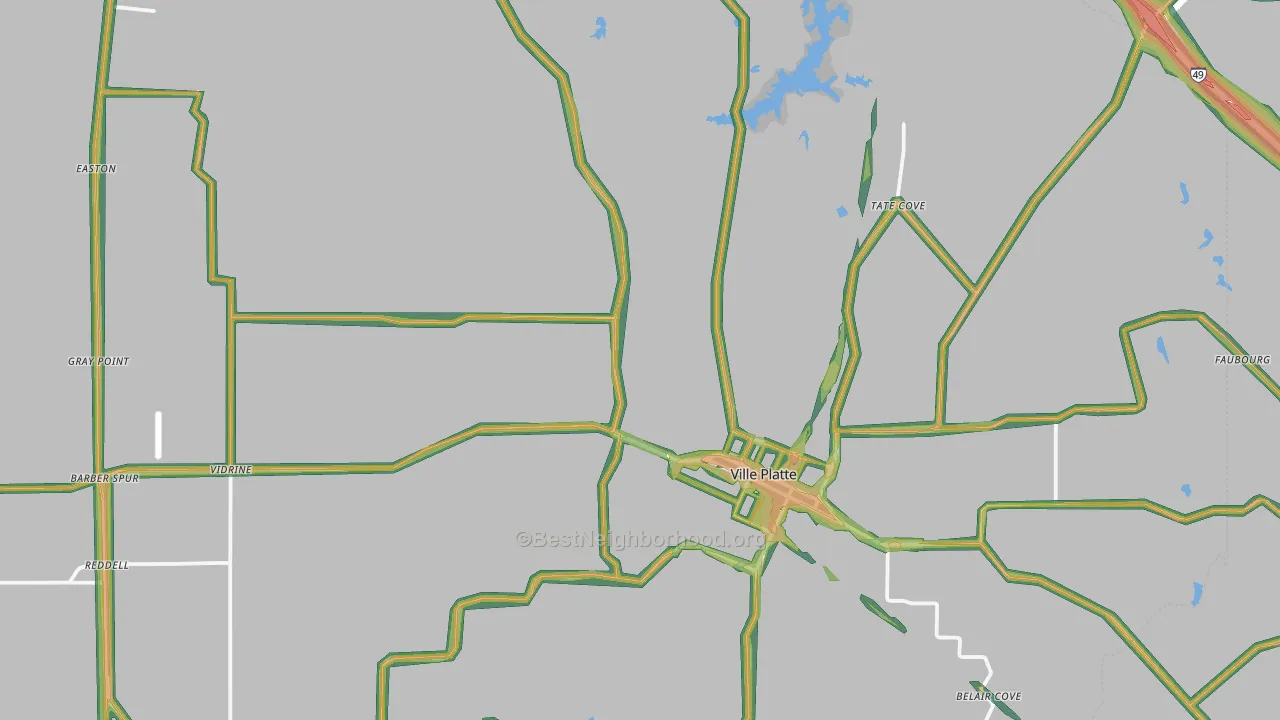 70586, LA Map of Noise Levels in 70586