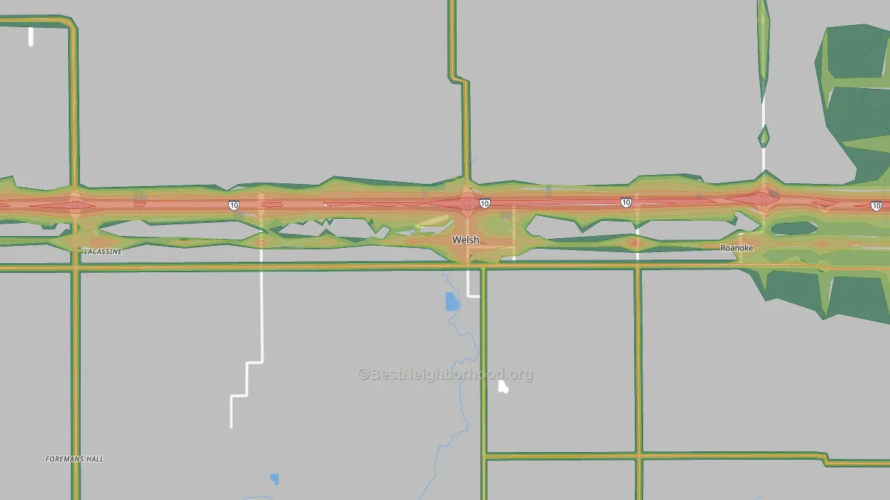 70591, LA Map of Noise Levels in 70591