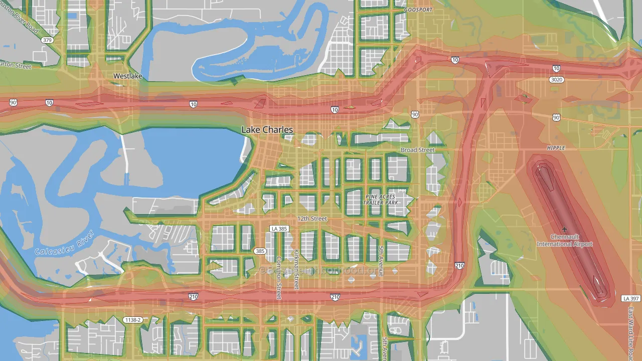 70601, LA Map of Noise Levels in 70601