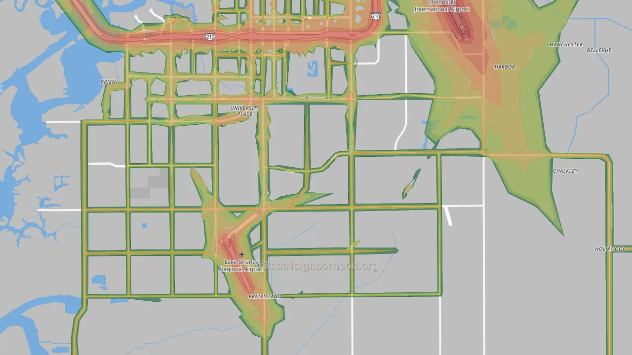 70607, LA Map of Noise Levels in 70607