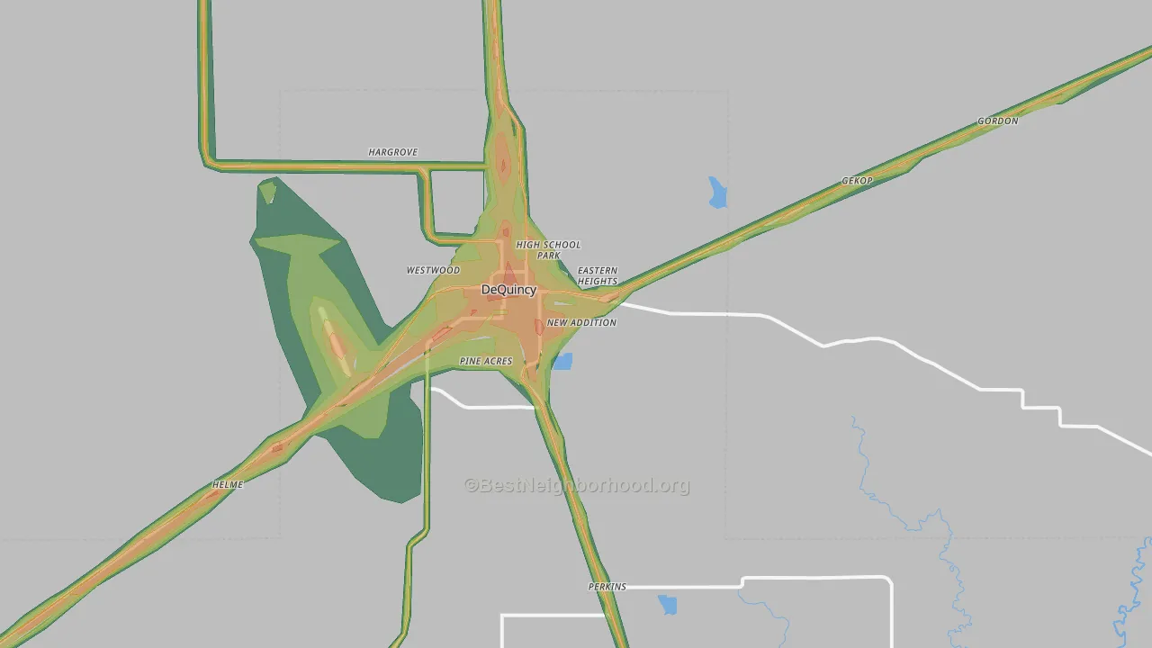 70633, LA Map of Noise Levels in 70633