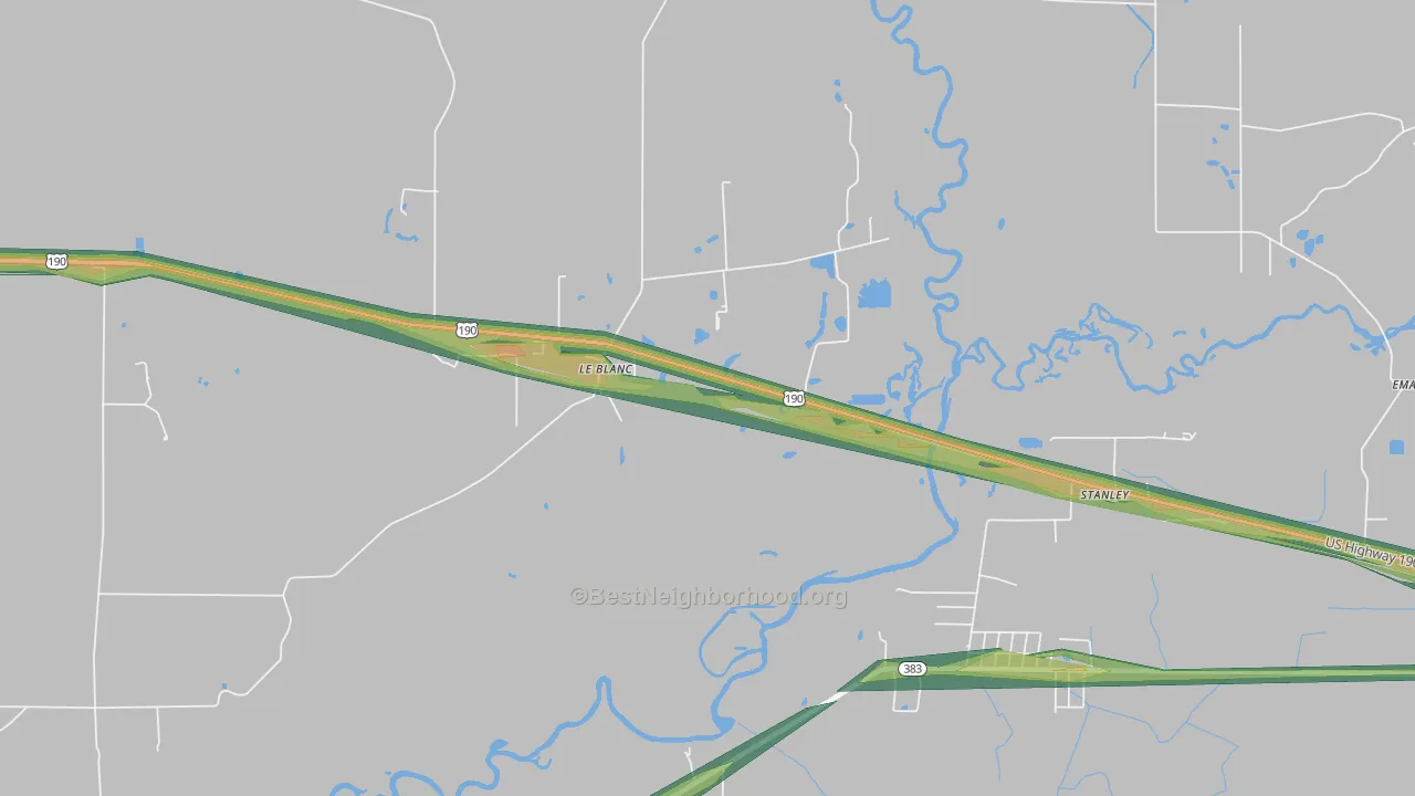 70651, LA Map of Noise Levels in 70651