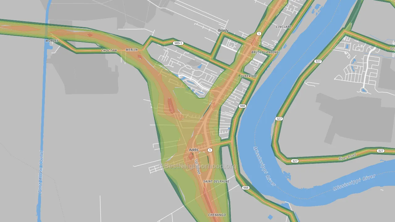 70710, LA Map of Noise Levels in 70710