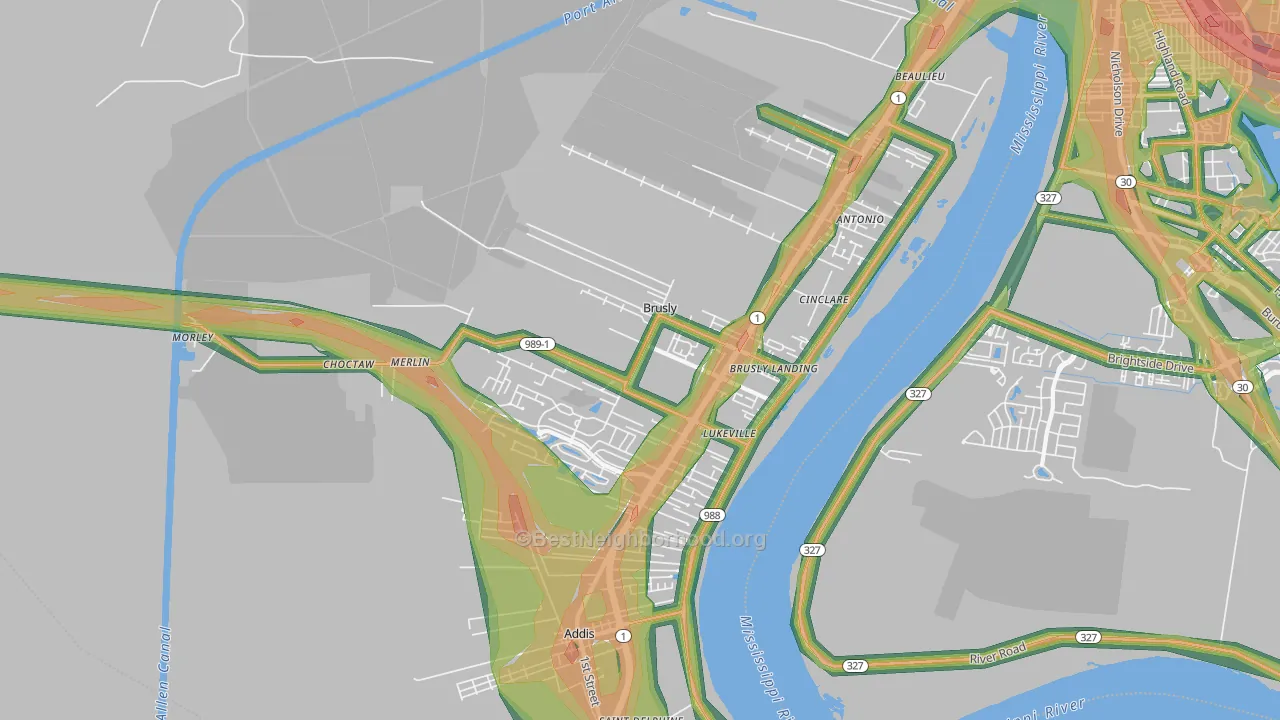 70719, LA Map of Noise Levels in 70719
