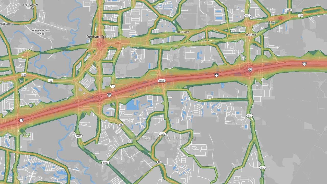 70726, LA Map of Noise Levels in 70726