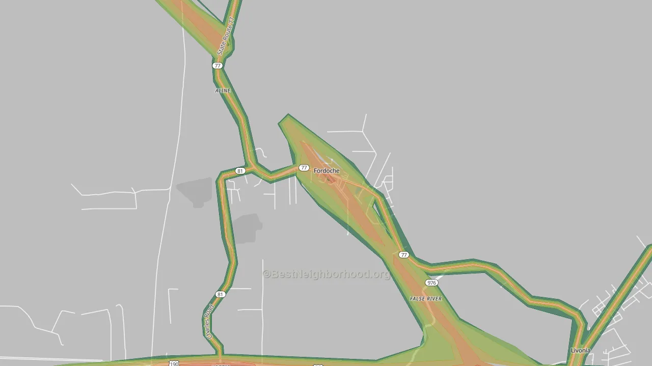70732, LA Map of Noise Levels in 70732