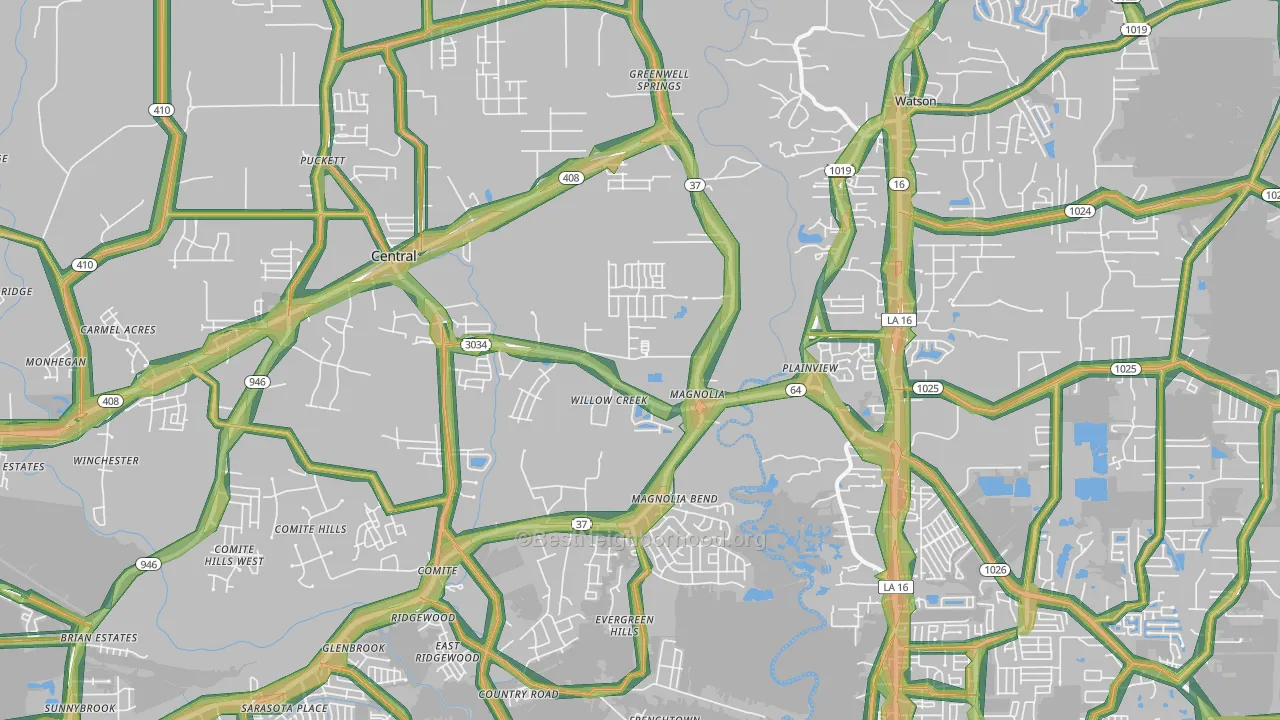 70739, LA Map of Noise Levels in 70739